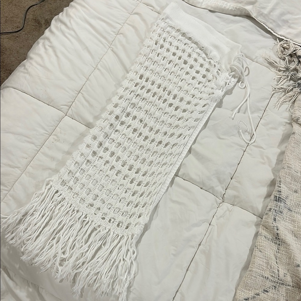 White Crochet Fringe coverup